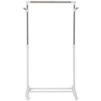 GARDEROBENSTÄNDER höhenverstellbar mit Ablage 68,5 x 42 x 87-145 cm Weiß - Weiß, Metall (42/145/68.5cm) - Beauniv