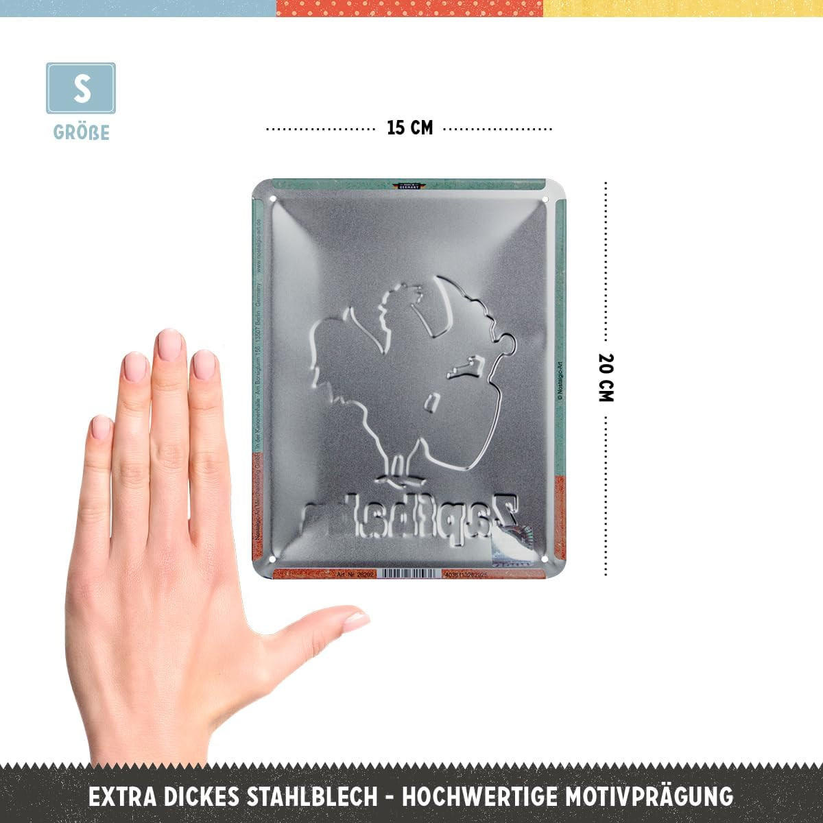 BLECHSCHILD 15/20 cm Lieblingstier Zapfhahn - Multicolor, Metall (15/20/0.5cm) - Nostalgic-Art