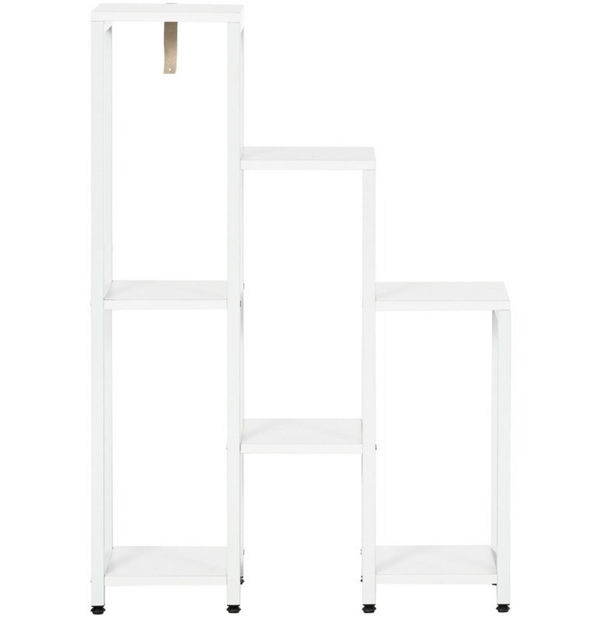 BLUMENTREPPE aus Stahl 65x23x94,5 cm in Weiß mit 7 Ebenen - Weiß, Metall (23/94.5/65cm) - Modfu