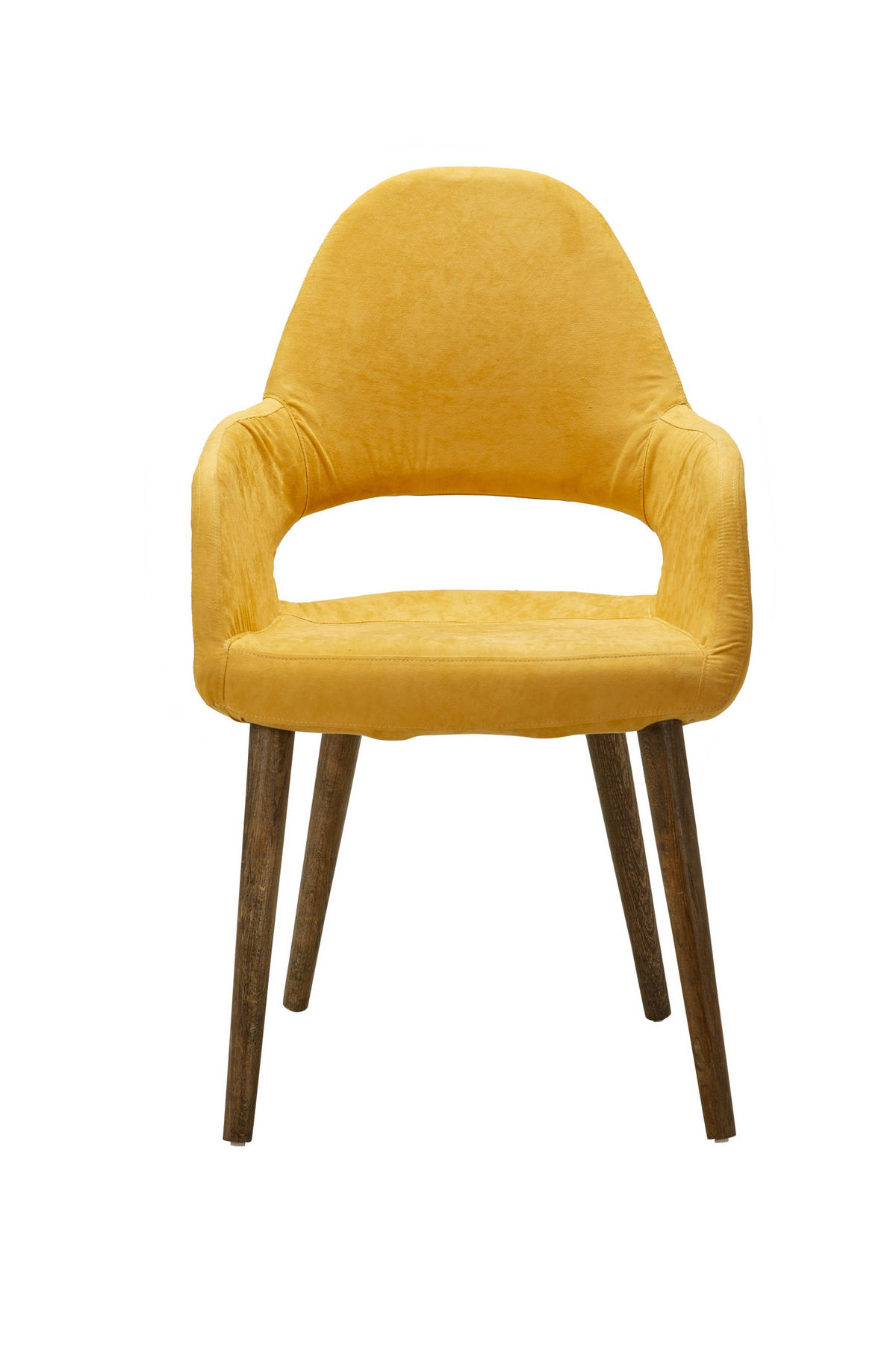 STUHL WINSTON mit Holzbeinen - Gelb, Holz/Textil (57/92/55cm) - Stuhlmann