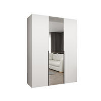 DREHTÜRENSCHRANK 202/150/52 3-türig - Schwarz/Weiß, Holz (150/202/52cm) - Abiks Möbel