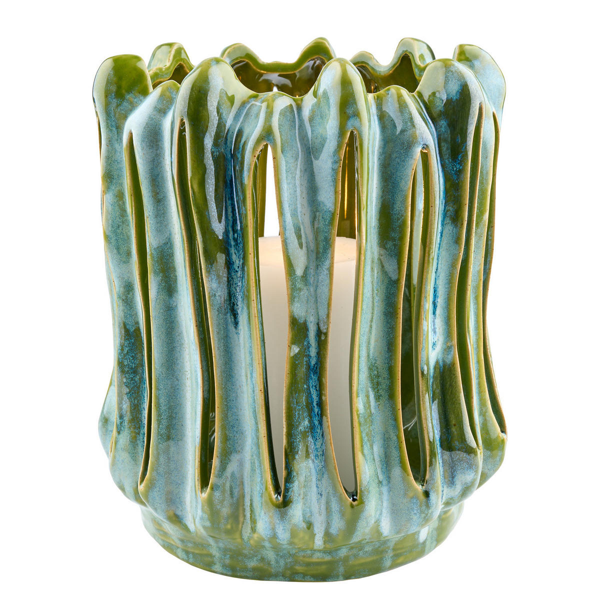 WINDLICHT Hazy Shades 23cm - Grün, Keramik (20/23/20cm) - Butlers