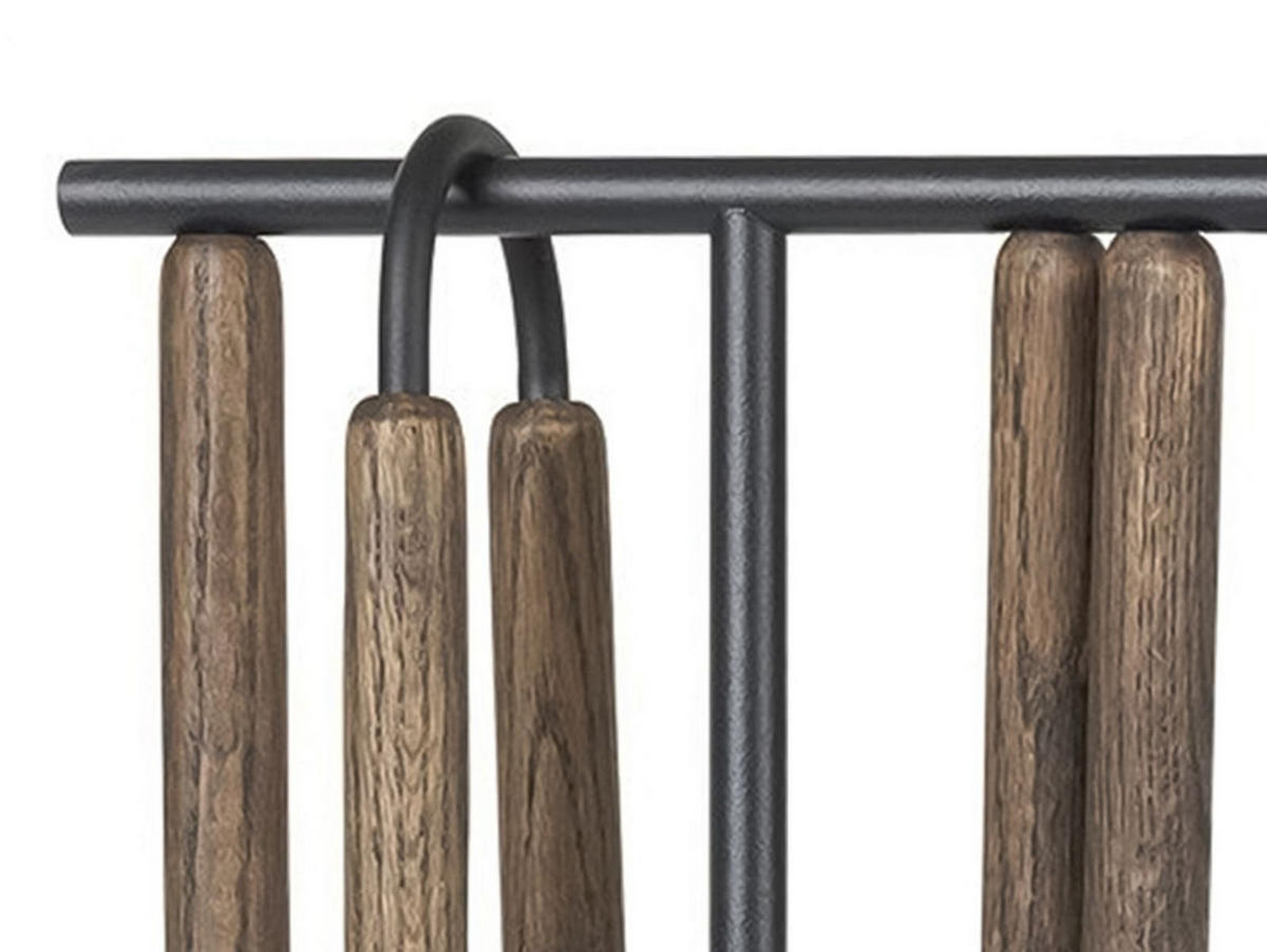 KAMINGARNITUR Ashi 5tlg oak Kaminbesteck Set - Braun, Metall (22/75/22cm) - Blomus