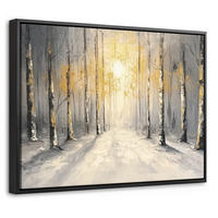 LEINWAND Bilder mit Rahmen - Winter - Abstrakt - Schnee - Natur - Sonne - 40x30 - Grau, Textil (40/30cm) - MuchoWow