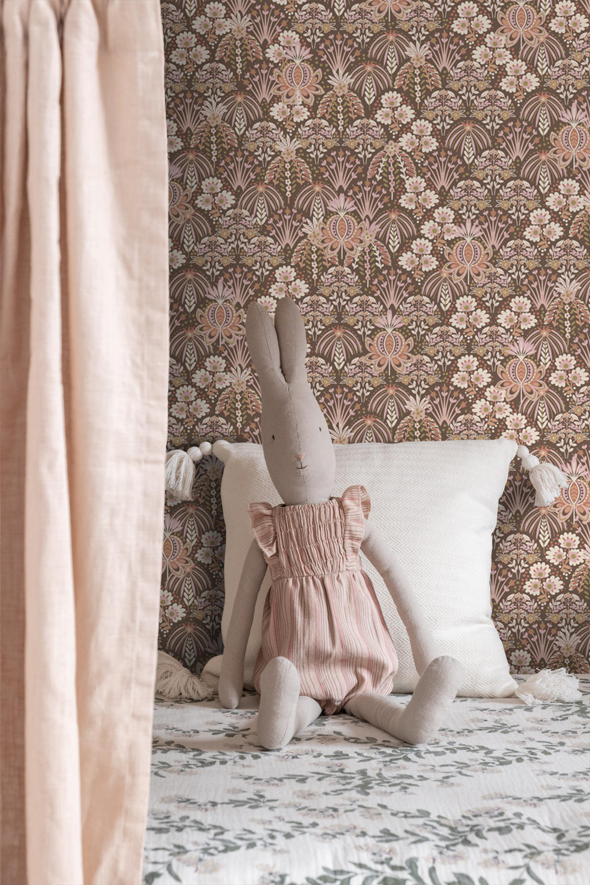 TAPETE Blumenmuster im Jugendstil 50 x 900 cm - Lila, Papier (50/900cm) - ESTAhome