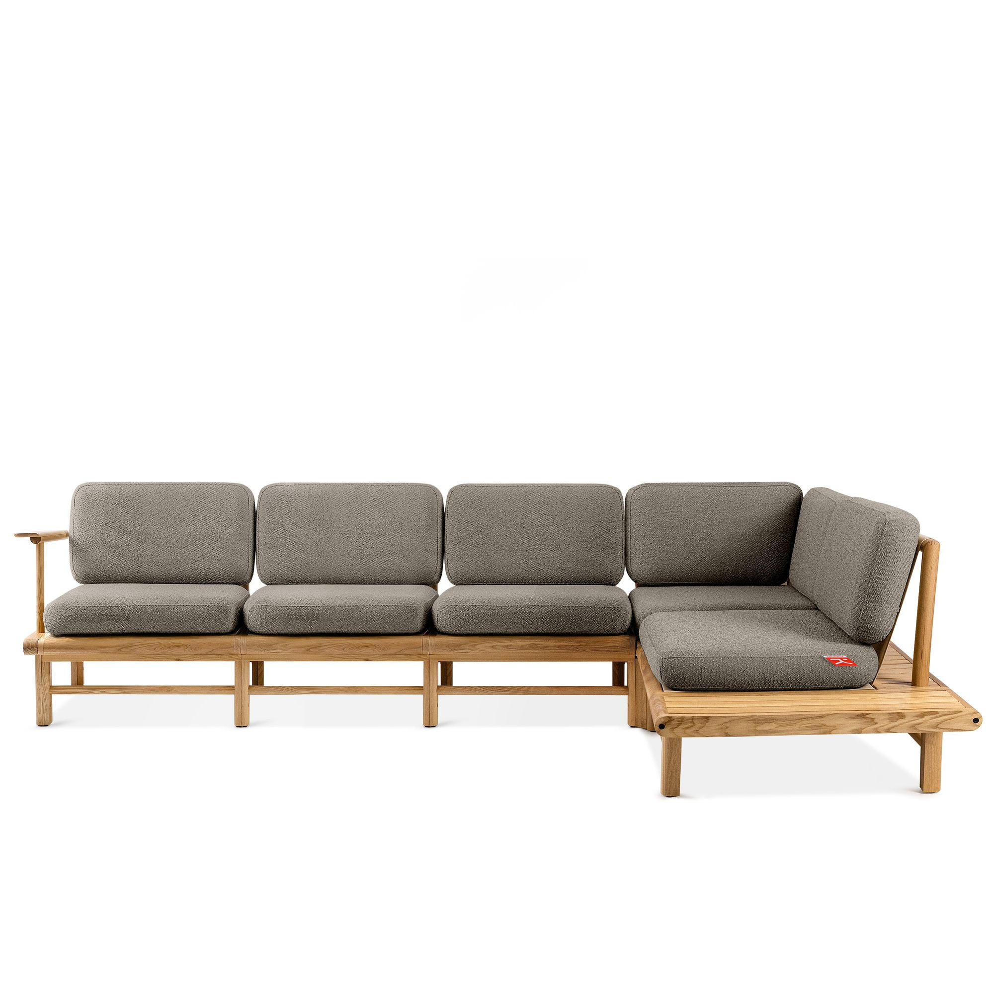 LOUNGESOFA ATREDA rechts - Grau, Holz/Textil (300/80/175cm) - KONSIMO®