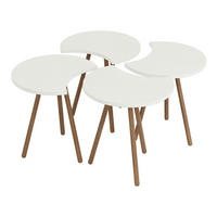 COUCHTISCH SET Højer 4-teilig 45/32/48 - Weiß, Holzwerkstoff (32/45/48cm) - [en.casa]