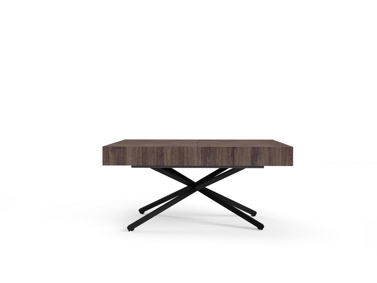 COUCHTISCH SANNA X - Anthrazit/Schwarz, Holzwerkstoff/Metall (80/120/27cm) - Meblini