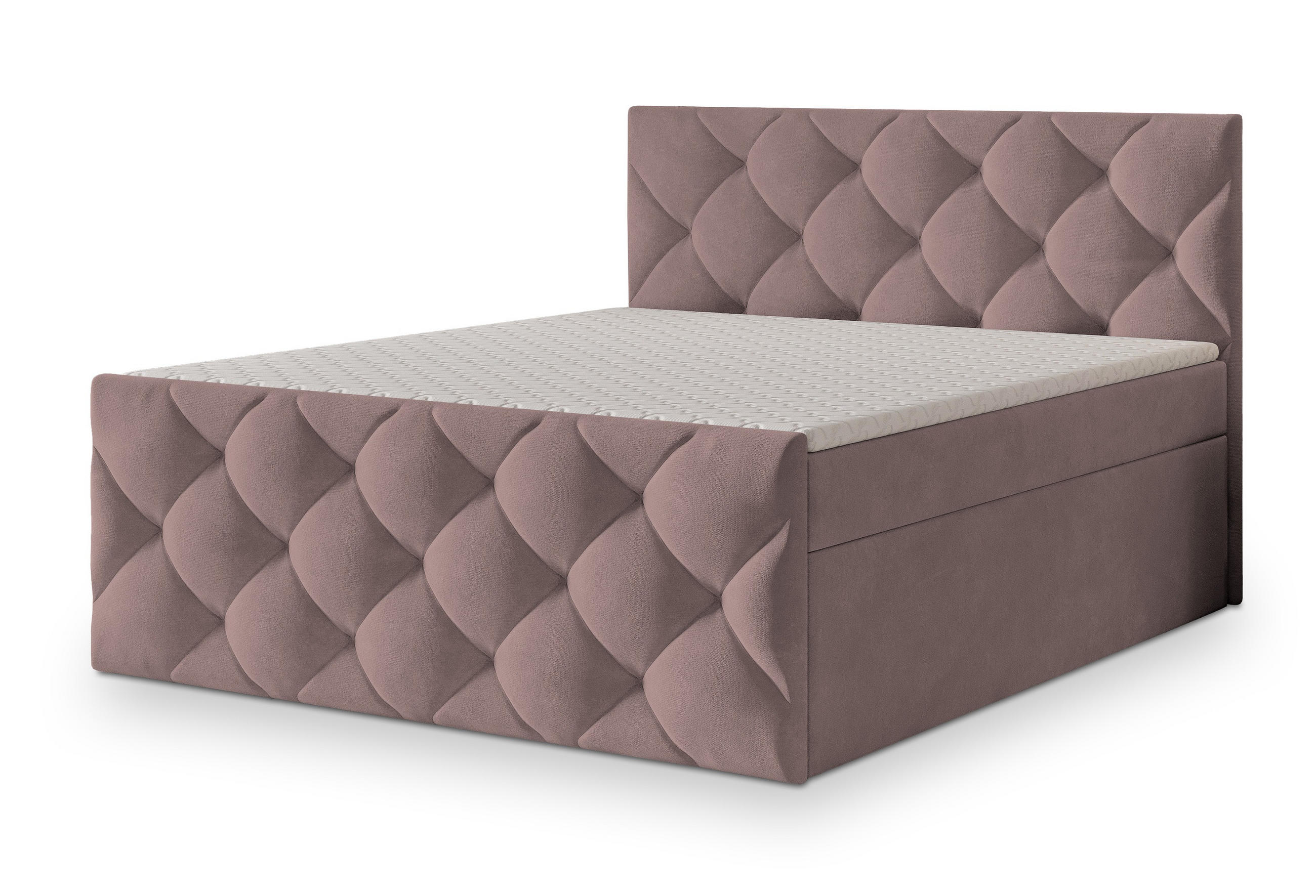BOXBETT ROVARI 180x200 cm mit Matratze und Topper - Rosa - Rosa, Holz (180/200cm) - MASSENO
