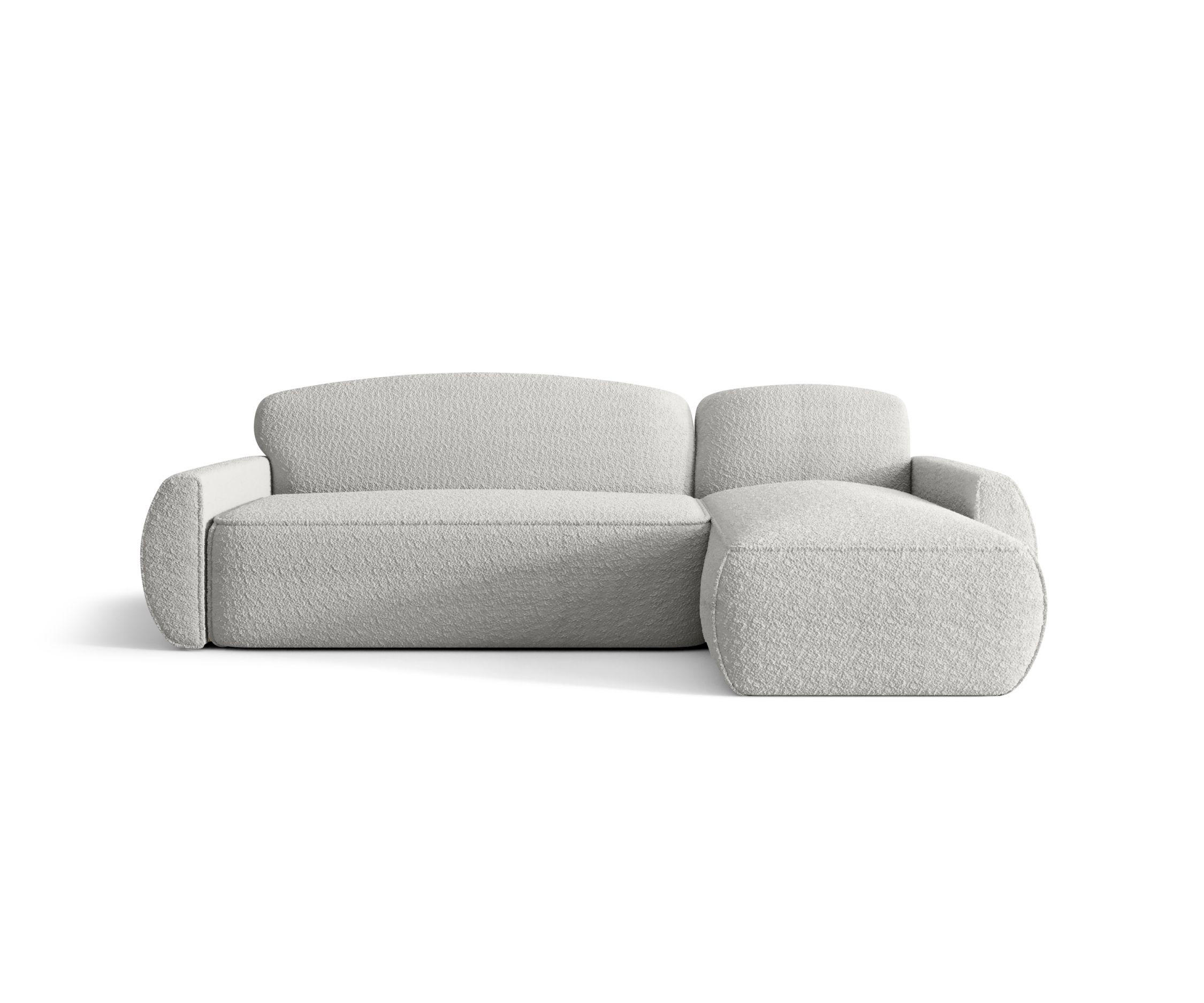 ECKSOFA mit Schlaffunktion LUCAS Quelle 01 Rechts - Weiß, Textil (240/145cm) - Bedante