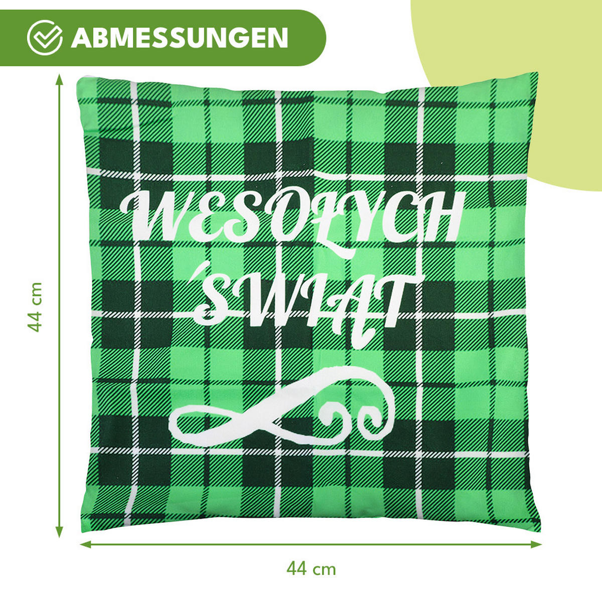 KISSENBEZUG Weihnachts Dekokissenbezug 44x44cm - Grün, Textil (45/45cm) - KRUMAD