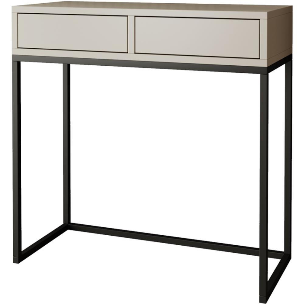 KONSOLENTISCH Lango 80/85/35 kaschmir mit schwarzen Metallbeinen - Kaschmir/Schwarz, Holzwerkstoff/Metall (35/80/85cm) - Beautysofa