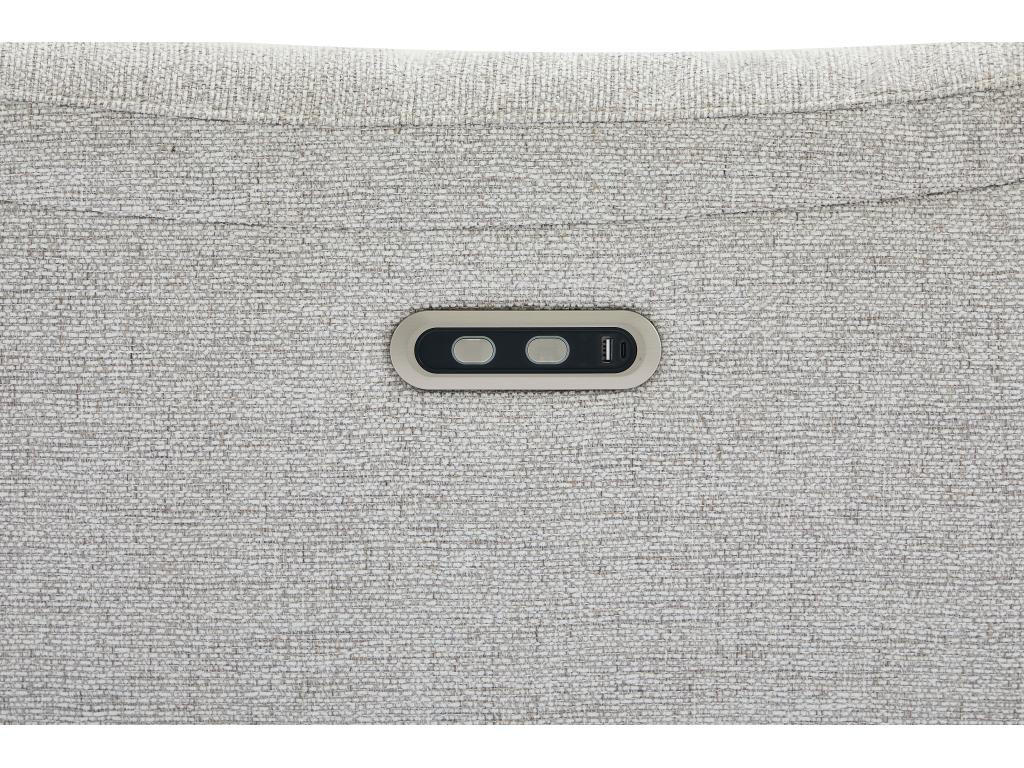 3-SITZER Elektrischer Relax-Sofa aus hellgrauem Strukturstof BREVIO - Hellgrau, Textil (91/101/193cm) - Vente-Unique