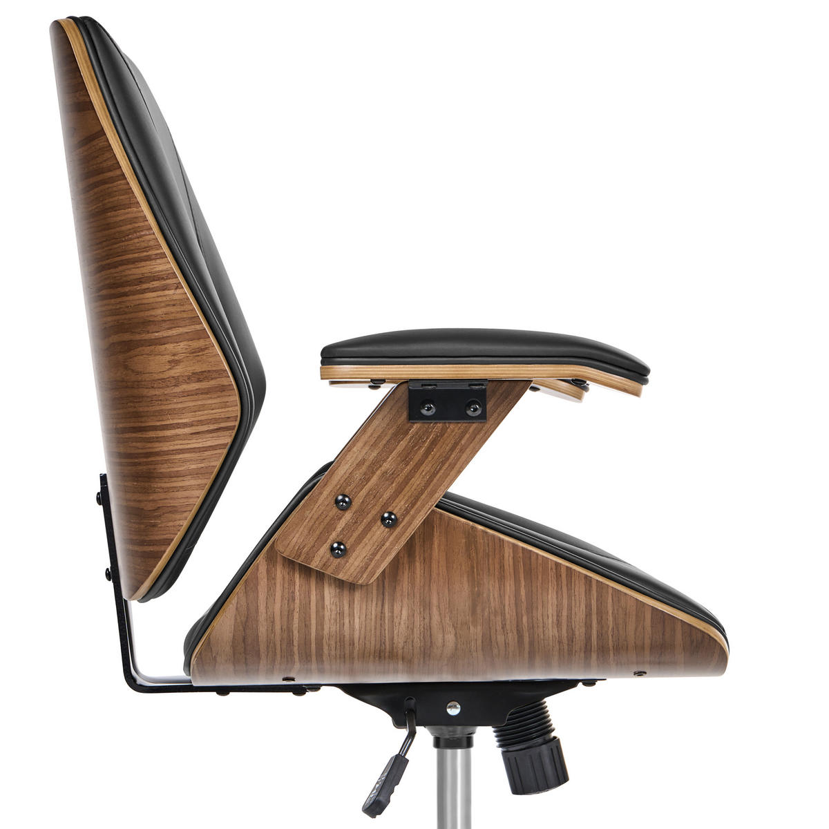BÜROSTUHL Kunstleder Schwarz Bendra - Schwarz, Kunststoff (61/98/58cm) - Beliani