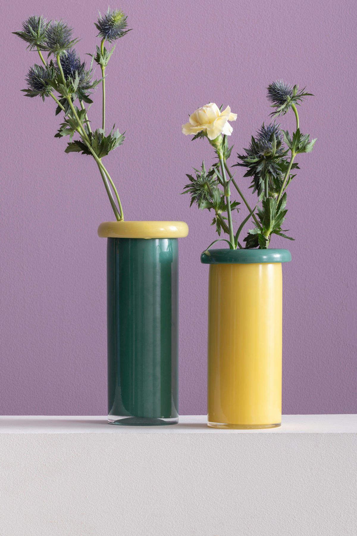 VASE Plegado S Gelb 12/12/23.5 cm - Gelb, Glas (23.5cm) - Present Time