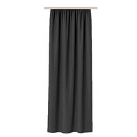 VORHANG Blickdicht ( 140x245cm ) mit Kräuselband / Universalband in Schwarz - Schwarz, Textil (140/245cm) - Bestlivings