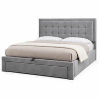 POLSTERBETT 140/200 cm in Grau Samt mit Bettkasten und Schubladen - Grau, Holzwerkstoff/Textil (140/200cm) - CHICFURN