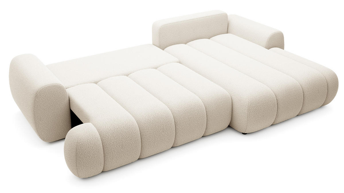 ECKSOFA mit Bettkasten Puro 270 cm, Rechts, Creme - Creme, Holz (168/272cm) - Emporius