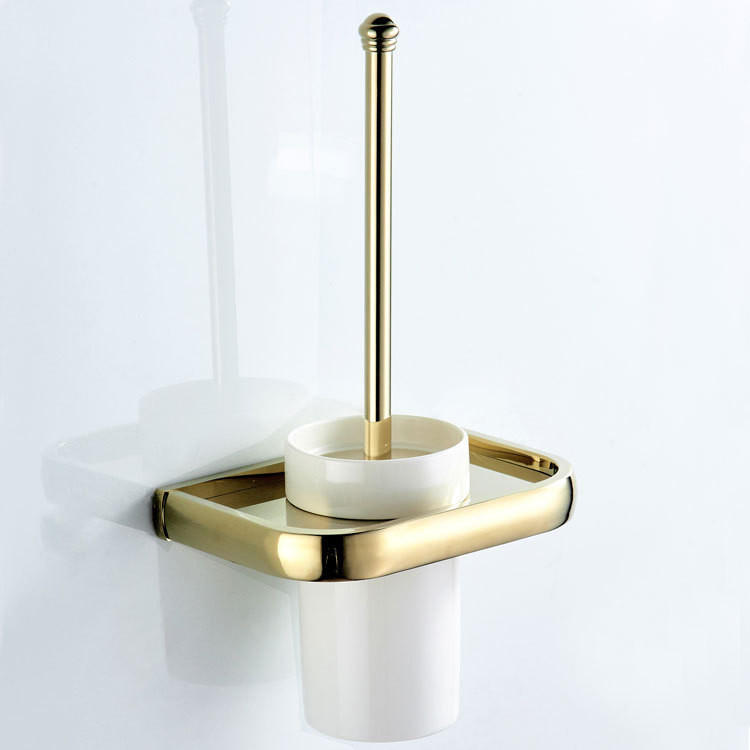 TOILETTENBÜRSTENHALTER – Gold (17 x 10,5 x 36,5 cm) - Goldfarben, Metall (19.5/36/13cm)