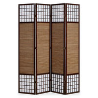 PARAVENT 4-tlg. 160/200 cm Braun Bambusstreben - Braun, Holz (160/200/2cm) - Homestyle4u