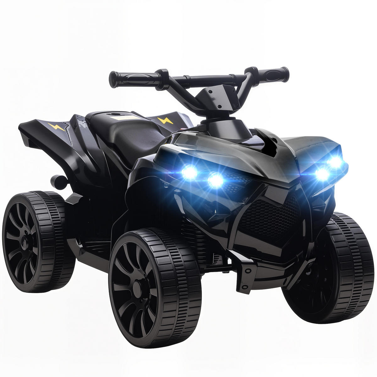 KINDER-ELEKTROQUAD 6V Kinderquad mit Vorwärts-, Rückwärtsfunktion, Musik - Schwarz, Metall (70/42/45cm) - AIYAPLAY