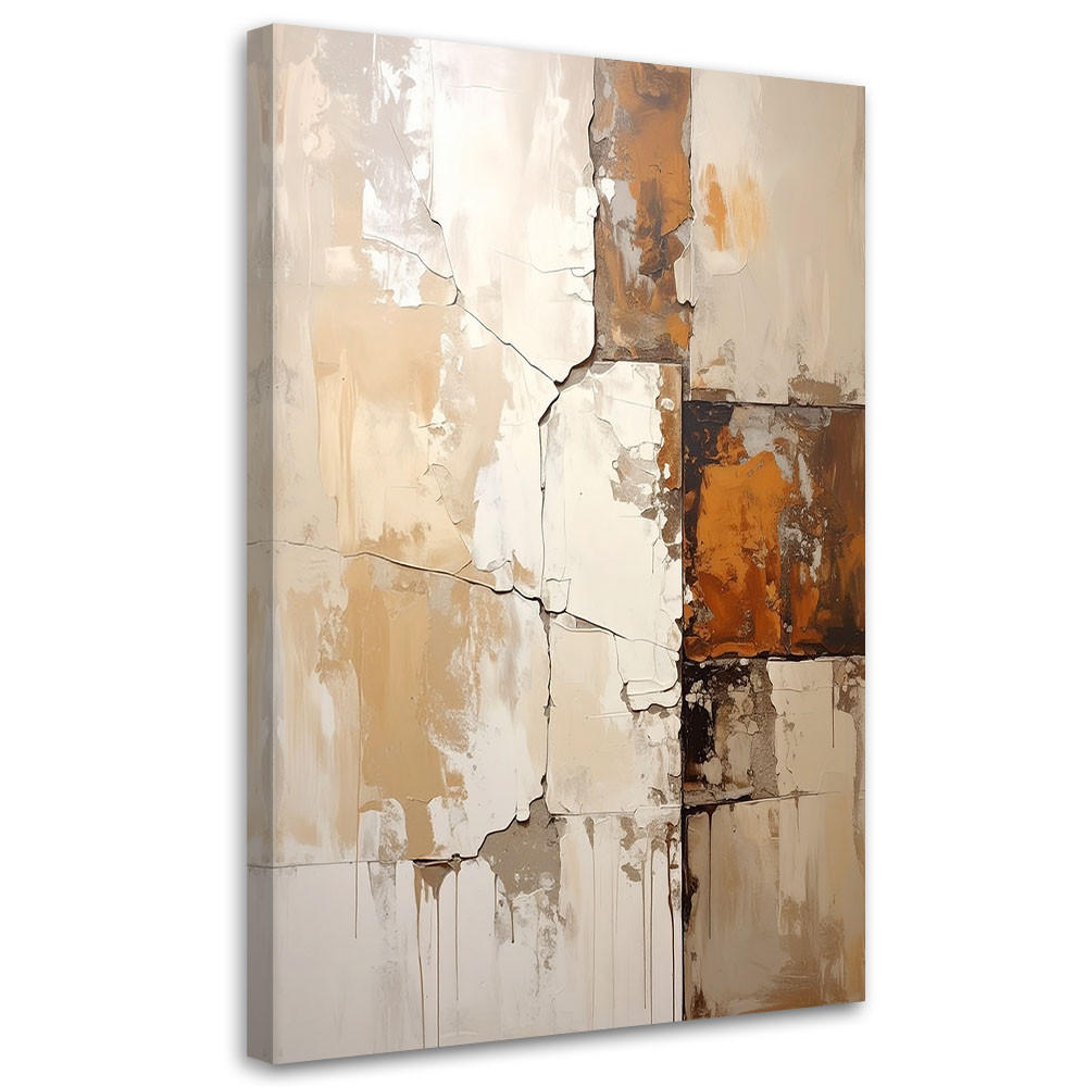 WANDBILD, Moderne Abstrakt in Beige - Beige, Textil (20/30cm) - Feeby