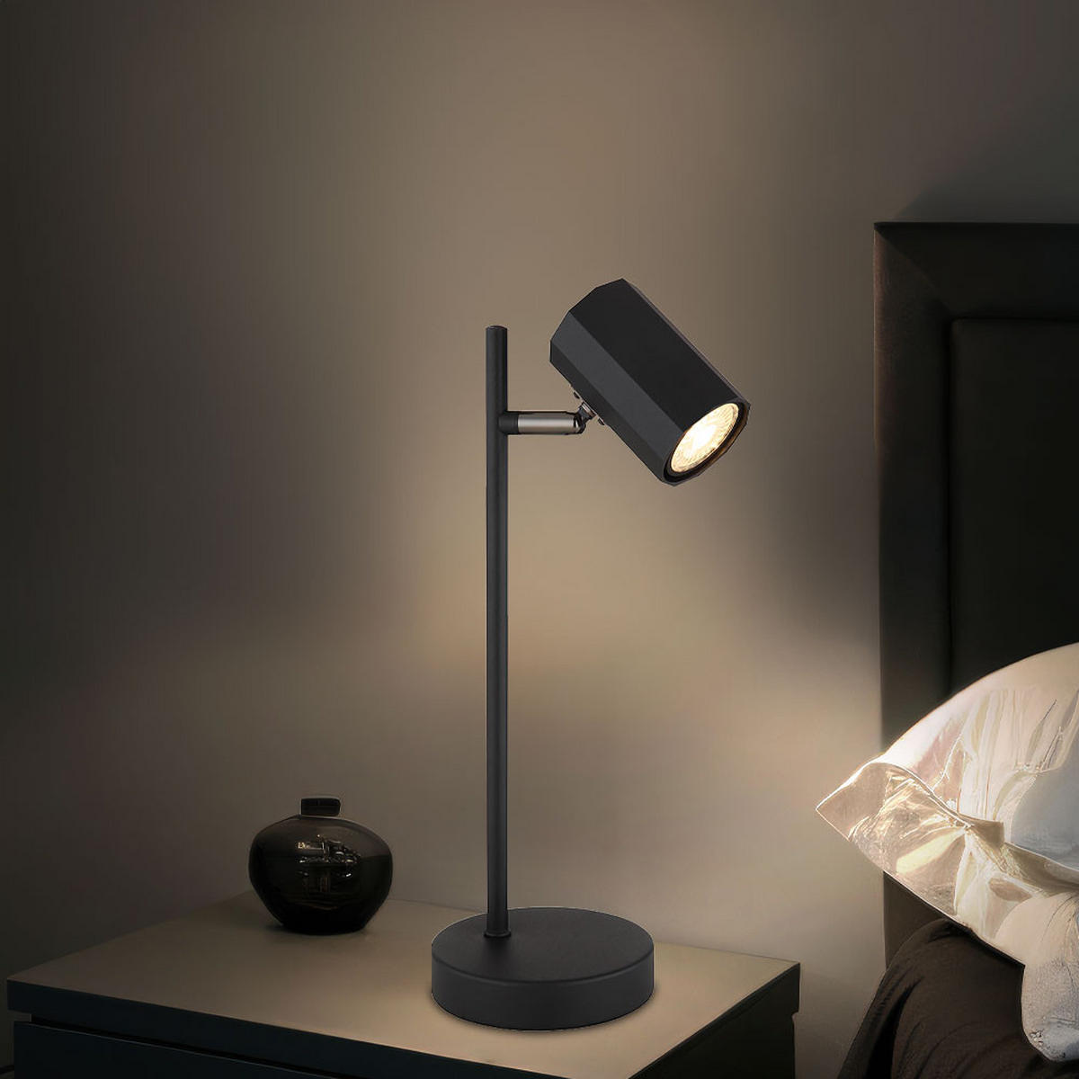 TISCHLEUCHTE grau Flexibel verstellbar - Grau, Metall (16.5/12/35cm) - Globo Lighting