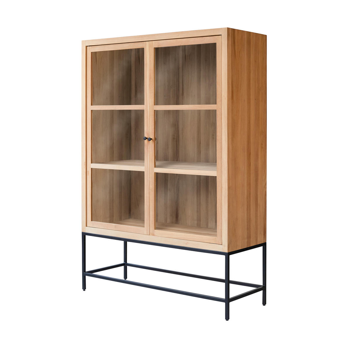 VITRINENSCHRANK Babeth Natur aus Teak - Naturfarben, Holz (120/173/45cm) - Tikamoon