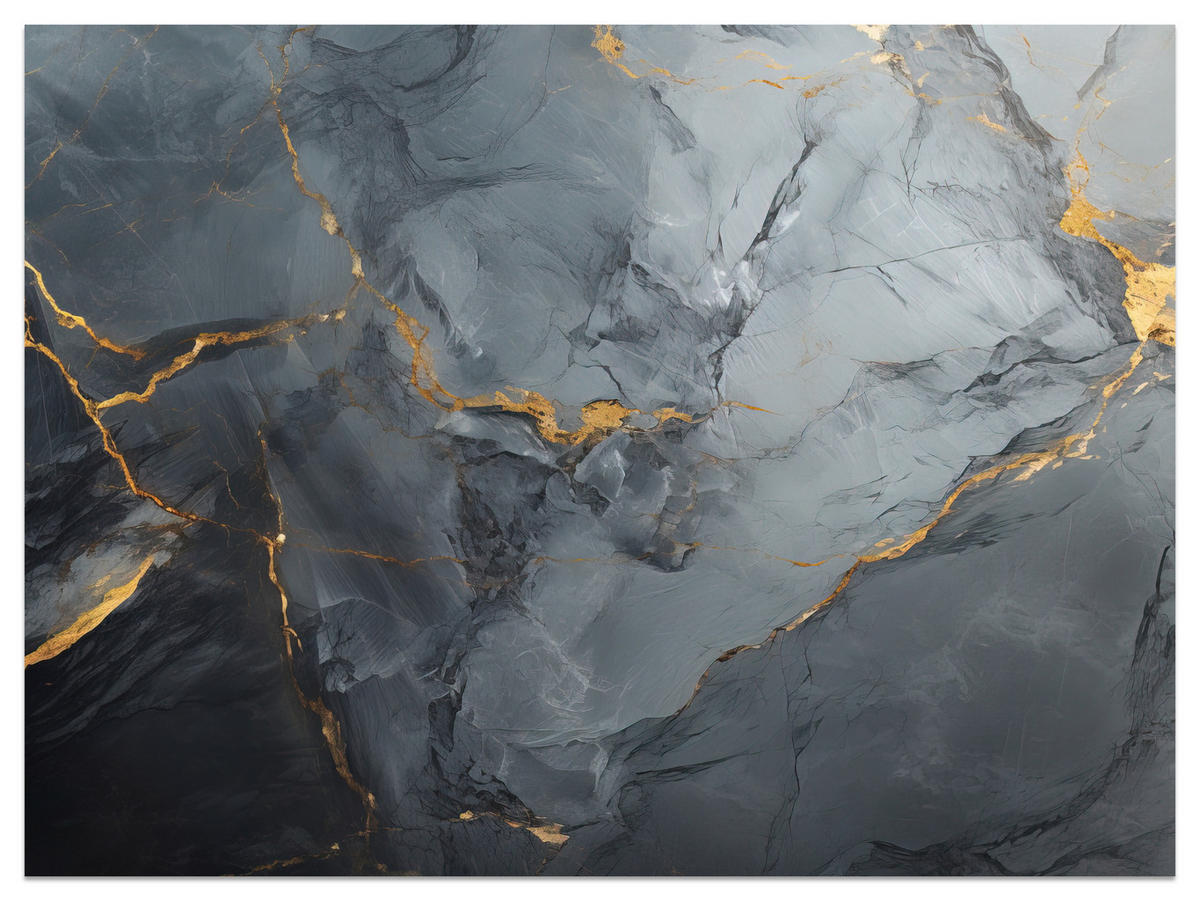 FOTOTAPETE Natürliche Marmorstruktur 400x280 - Goldfarben/Schwarz, Papier (400/280cm) - Muralo