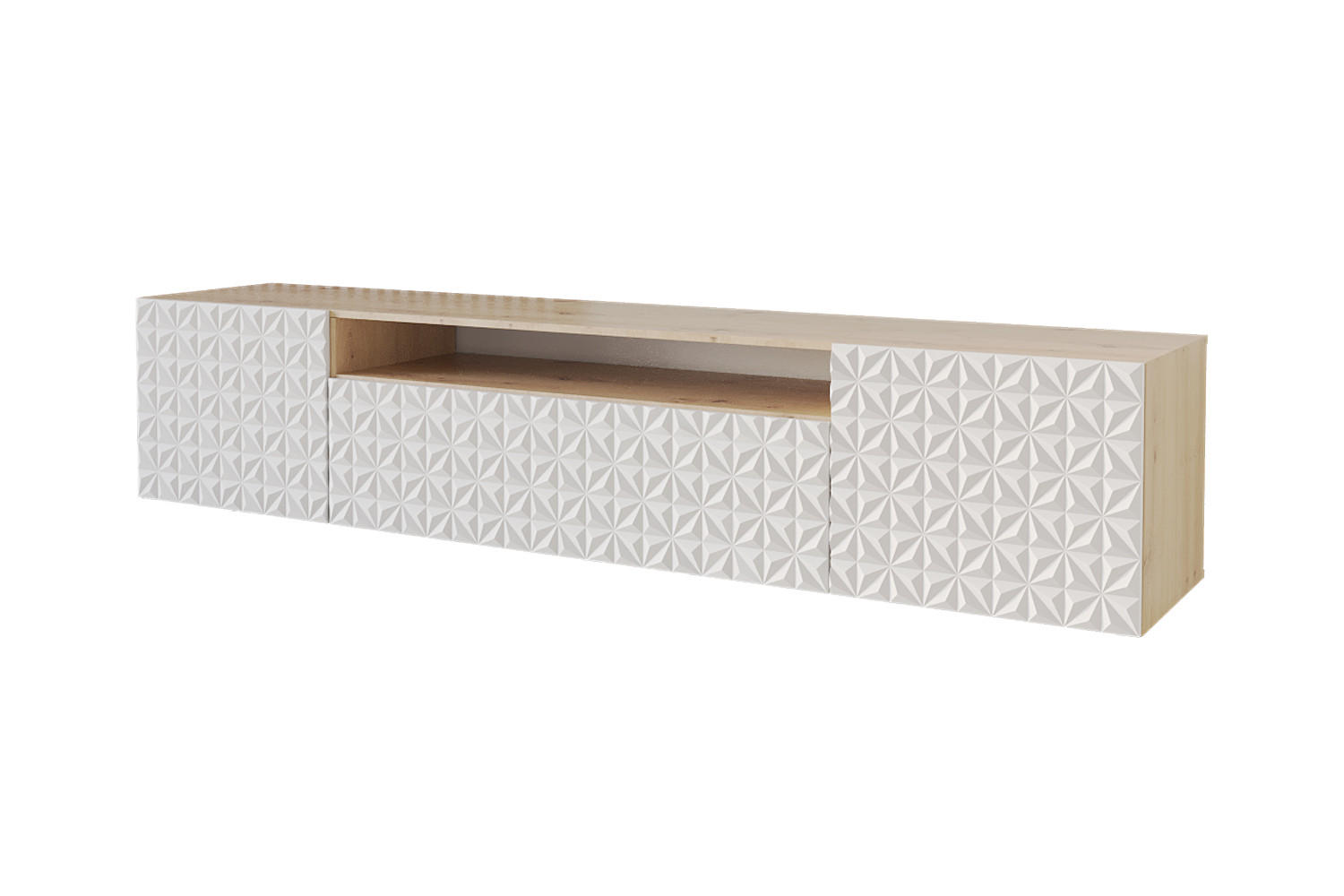 LOWBOARD VIRA-W 200x40x41 cm - Artisan / Weiß - Weiß, Holzwerkstoff (200/40/41cm) - ALTDECOR