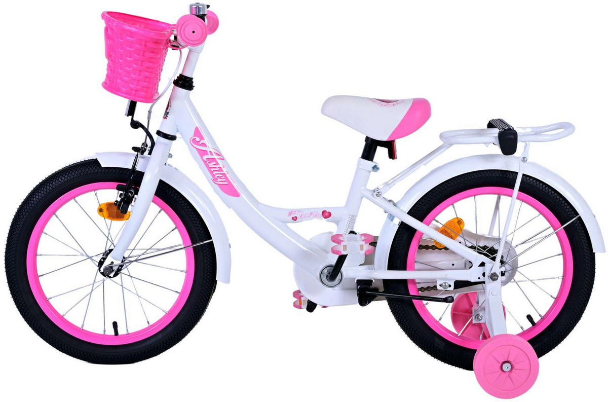 KINDERFAHRRAD Ashley - Mädchen - 16 Zoll - Rücktritt + Handbremse - Weiß - Weiß, Metall (52cm) - TPFSports