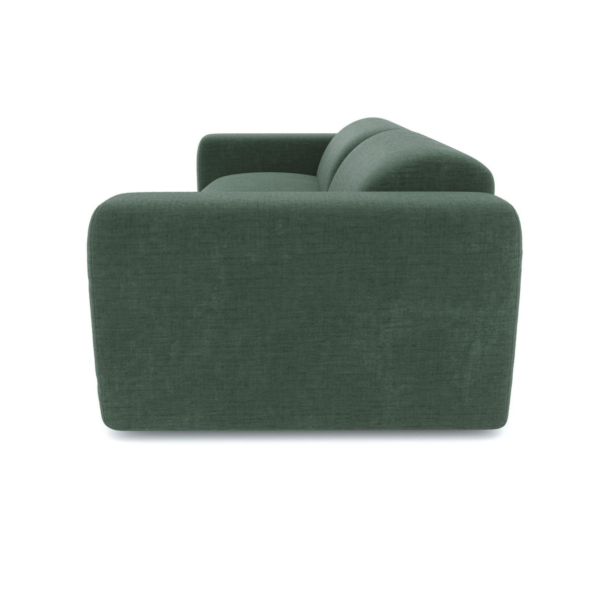 SOFA 3-Sitzer Texturierter Samt Smaragdgrün 205cm - Smaragdgrün, Textil (205/73/97cm) - Sia Home