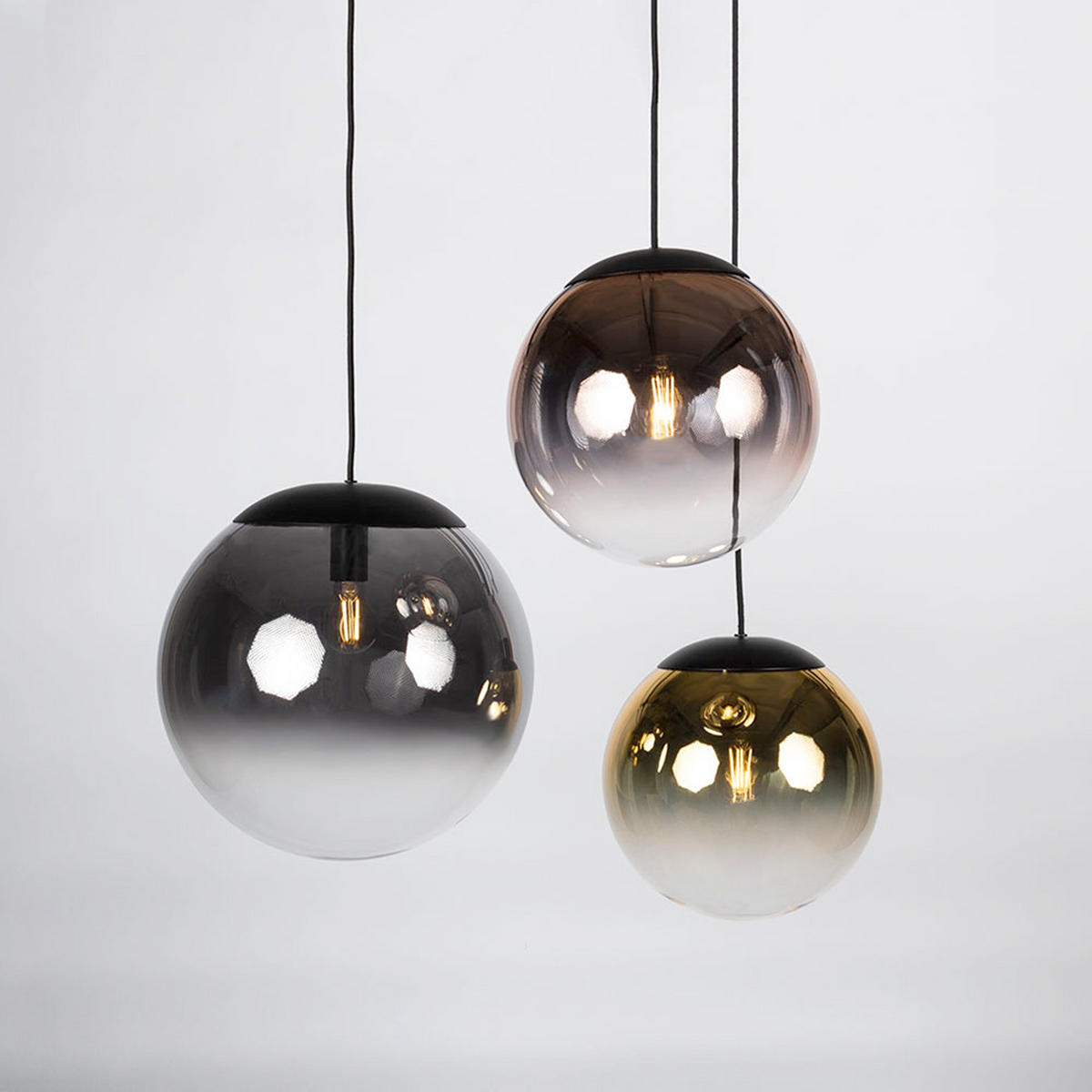 GALERIELAMPE Progress 5m Abhängung Gold Ø 20cm - Goldfarben, Glas (20/20/20cm) - s.luce