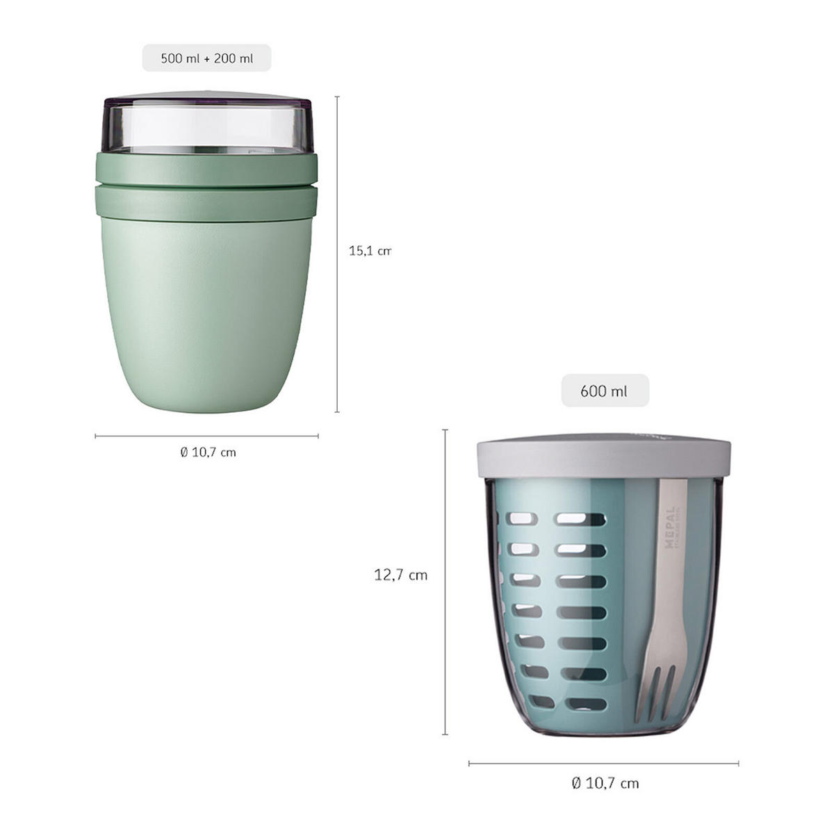 LUNCHPOT MIT FRUITPOT Ellipse Vivid Blue 2er Set - Blau, Kunststoff (1/1/1cm) - Mepal