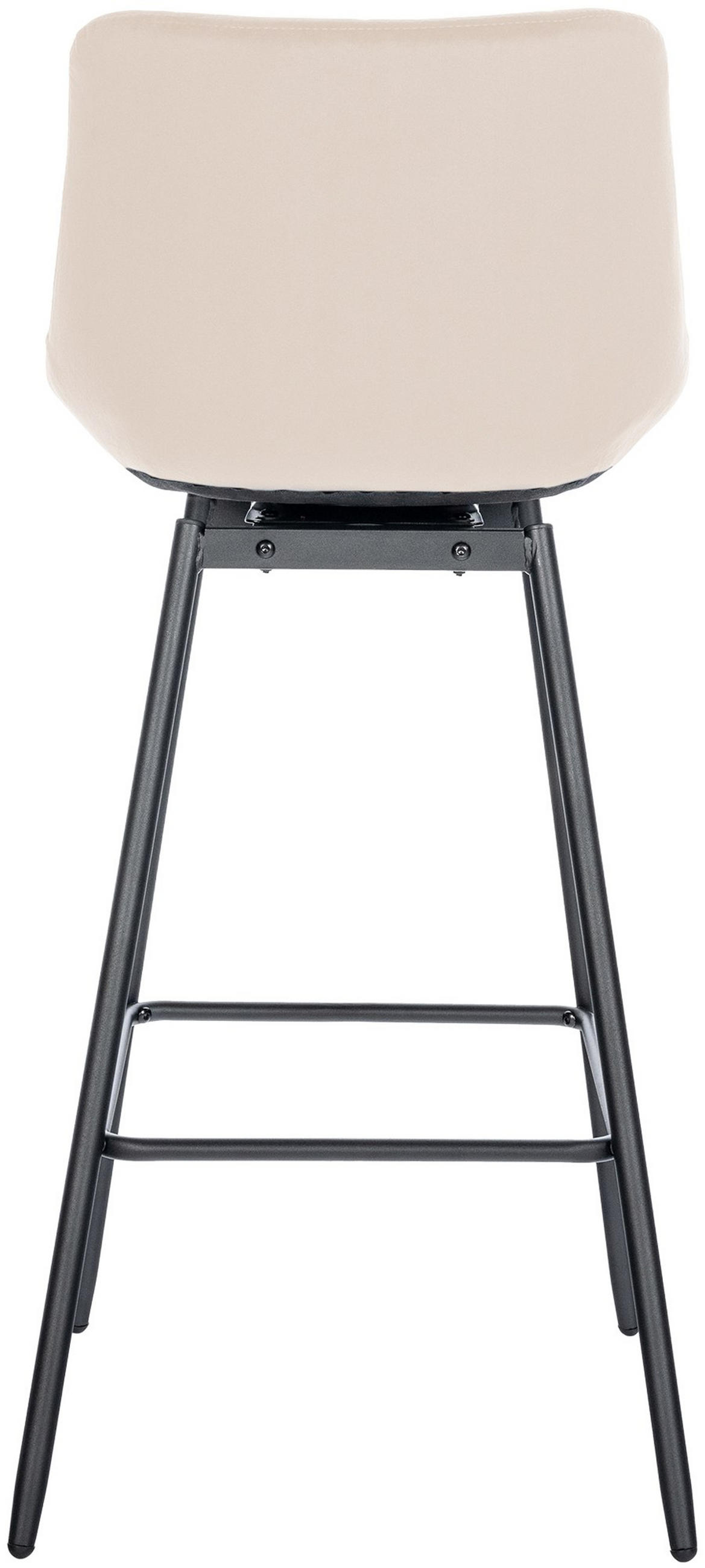 BARHOCKER Welton Schwenkbar Samt creme - Schwarz/Naturfarben, Textil/Metall (49/105/56cm) - TPFLiving