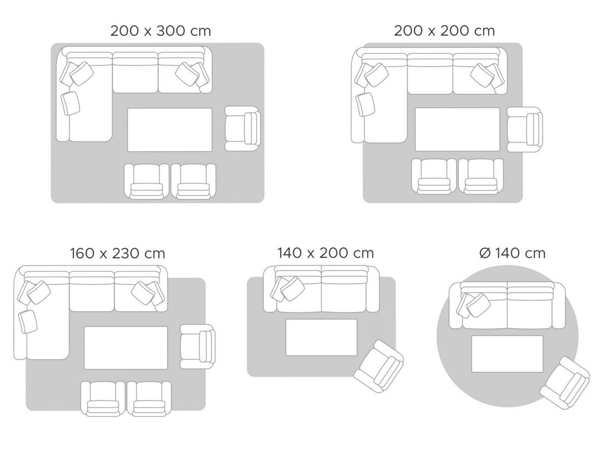 FILZKUGELTEPPICH-PENEK 140/140 cm - Grau, Textil (140/140cm) - Beliani