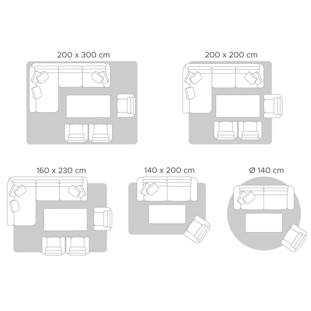 Thumbnail - Beliani Teppich, Blau, Textil, Rauten, Rechteckig, 140x200 cm, Teppiche & Böden, Teppiche, Flachgewebe-Teppiche