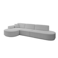 ECKSOFA Ottomane Links MARI-L2 - 317x163x81 cm Hellgrau Bouclé - Hellgrau/Schwarz, Holzwerkstoff/Kunststoff (165/321cm) - ALTDECOR