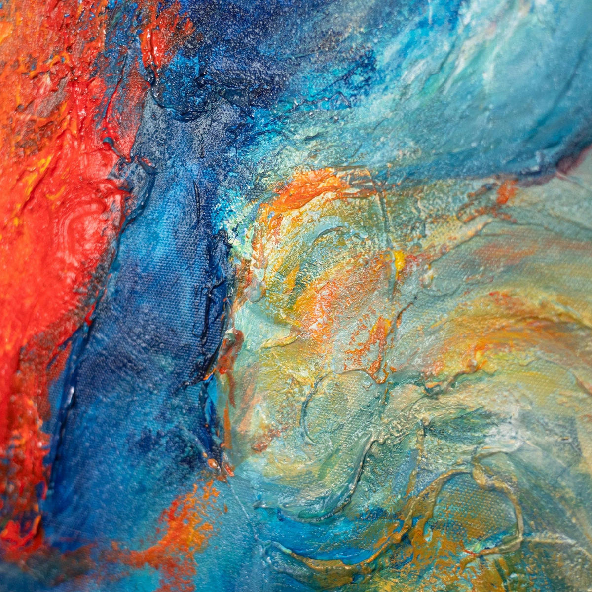 GEMÄLDE Verschmelzung der Energien Schattenfugenrahmen Beige 120x80 cm - Beige, Holz (120/80cm) - YS-art gallery