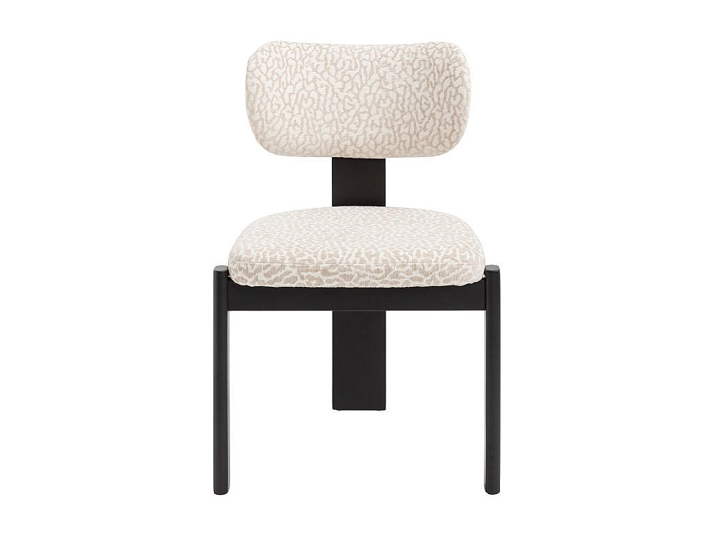 STUHL 2er-Set - Strukturstoff Bicolor & Kautschukholz schwarz - Creme & Beige - WILANA - Beige, Textil (60/85/56cm) - Vente-Unique