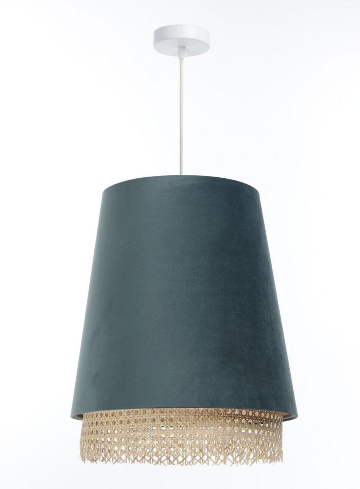 HÄNGELEUCHTE Türkis 35/44 cm - Türkis, Naturmaterialen (35/1.3/44cm) - ONZENO