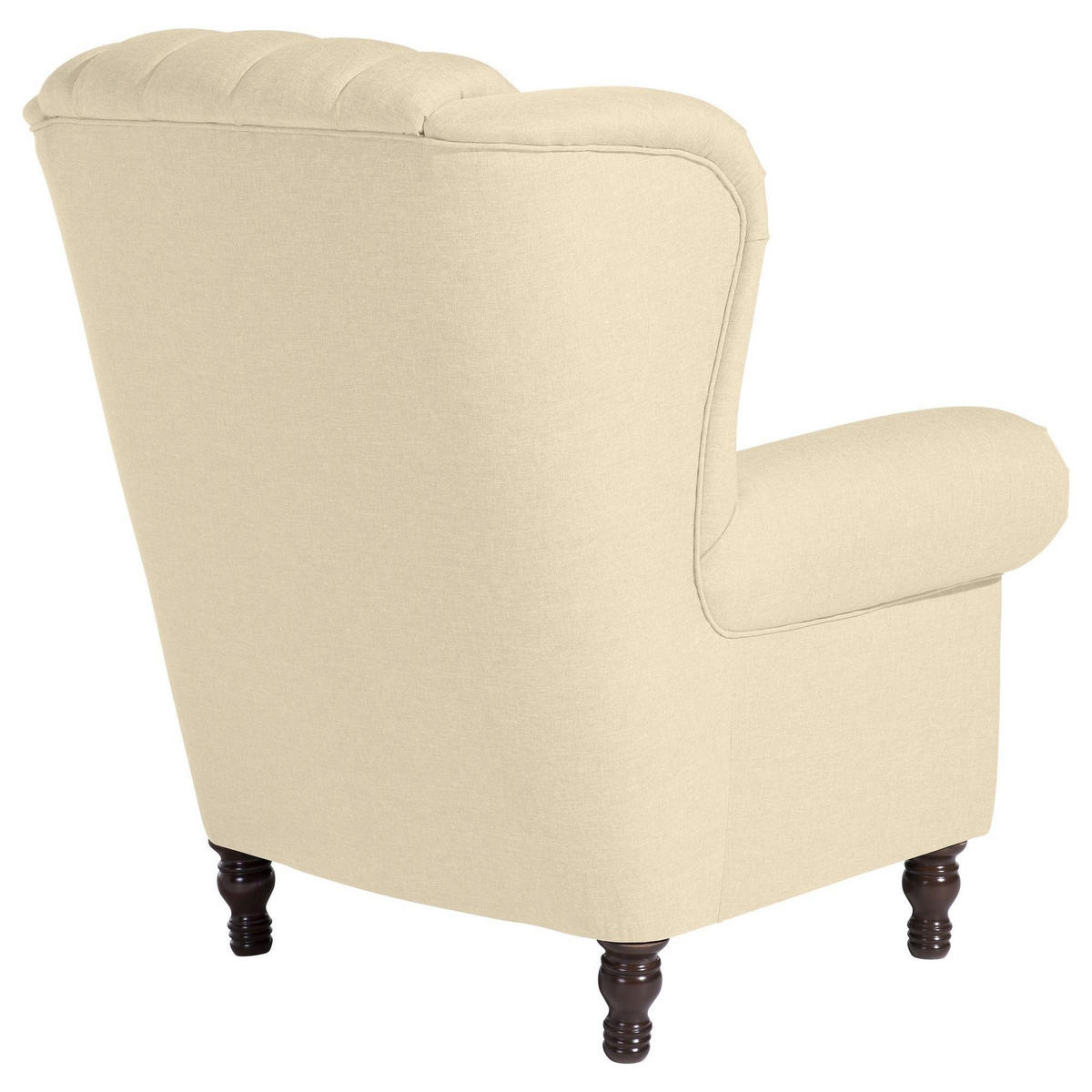 OHRENBACKENSESSEL Katreen Bezug Flachgewebe Buche nussbaum dunkel / beige - Weiß, Kunststoff (91/101/90cm) - 58aufmkessel