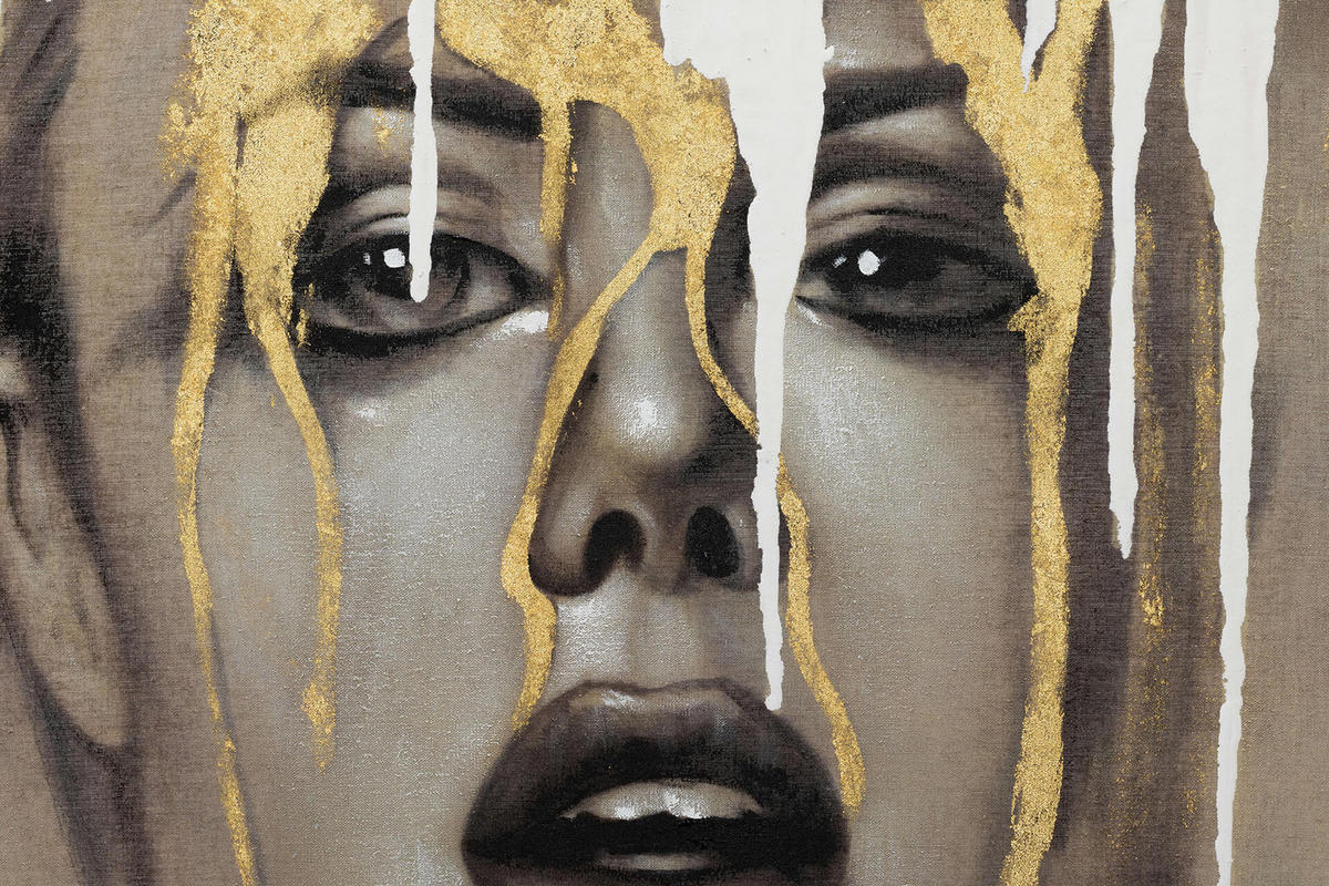 ACRYLBILD HANDGEMALT 80/80 cm - Taupe/Weiß, Holz/Textil (80/80cm) - KUNSTLOFT
