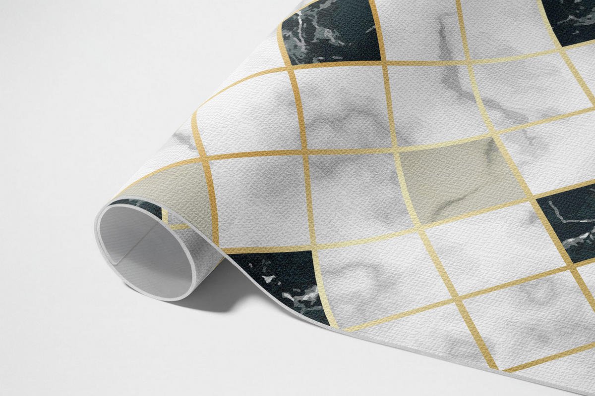 TEPPICH 100x150 cm Schöner Marmor Steinoptik - Blaugrau, Kunststoff (100/150cm) - Wallfluent