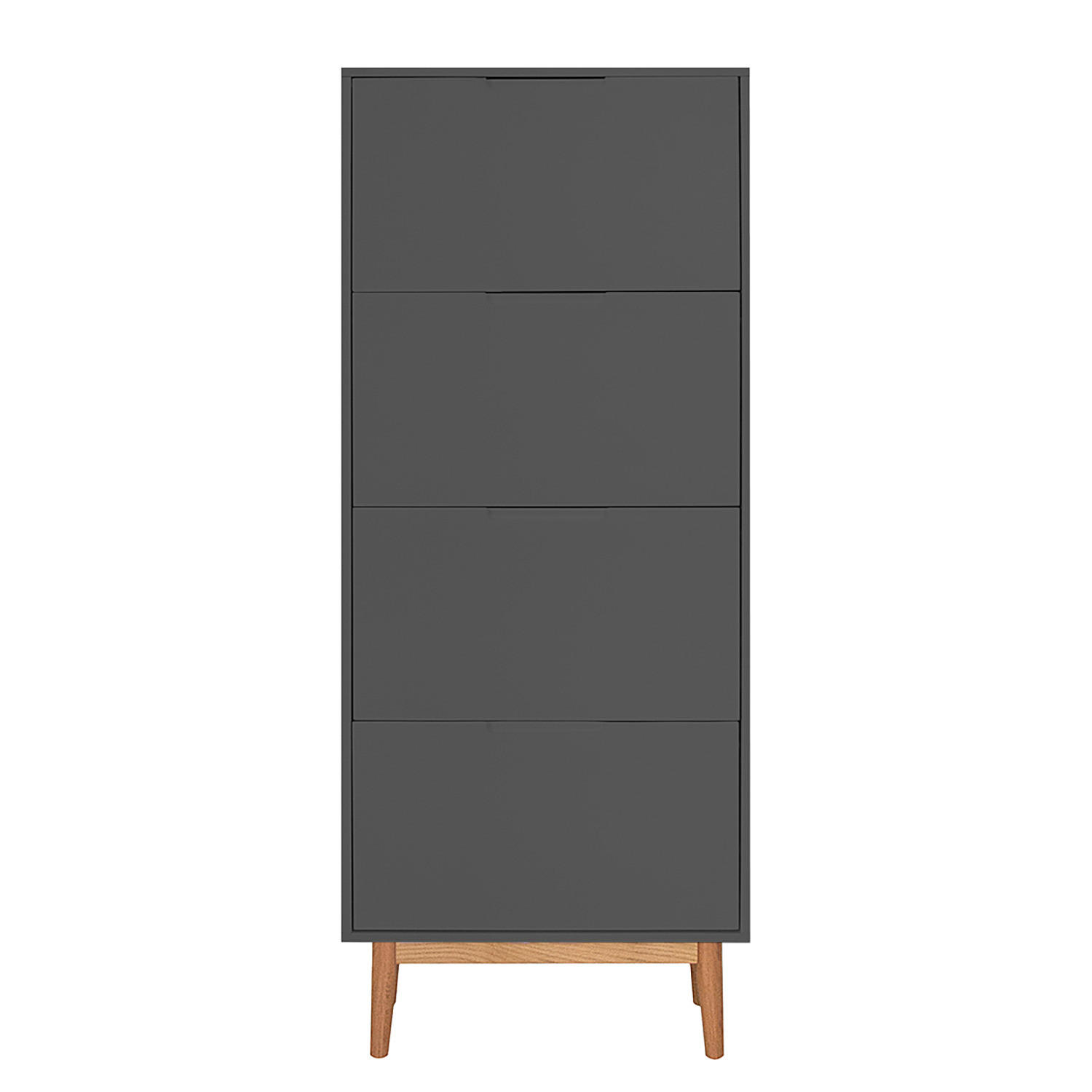 SCHUHKIPPER - Eichefarben/Grau, Holzwerkstoff (63/162/24cm) - home24