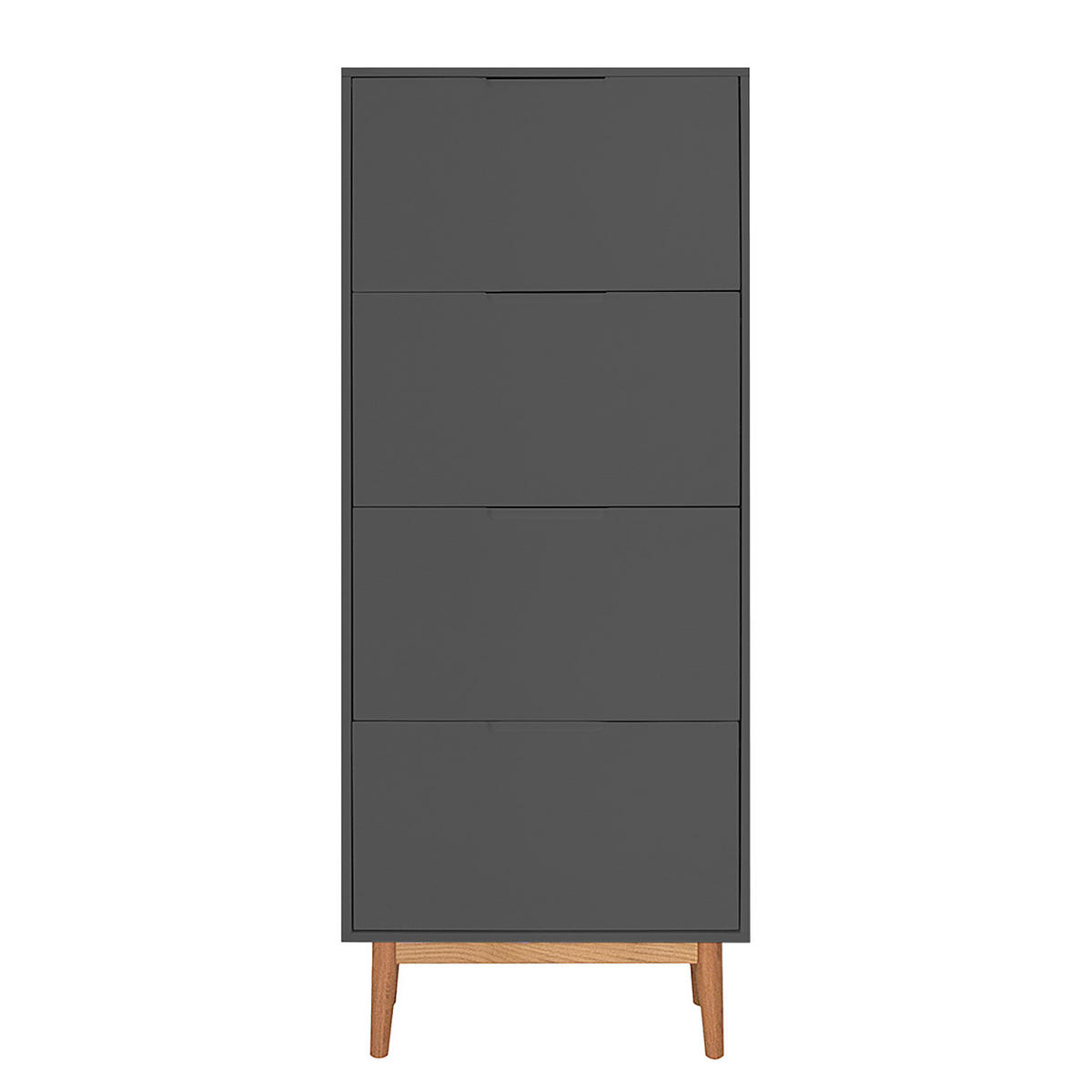 SCHUHKIPPER - Eichefarben/Grau, Holzwerkstoff (63/162/24cm) - home24