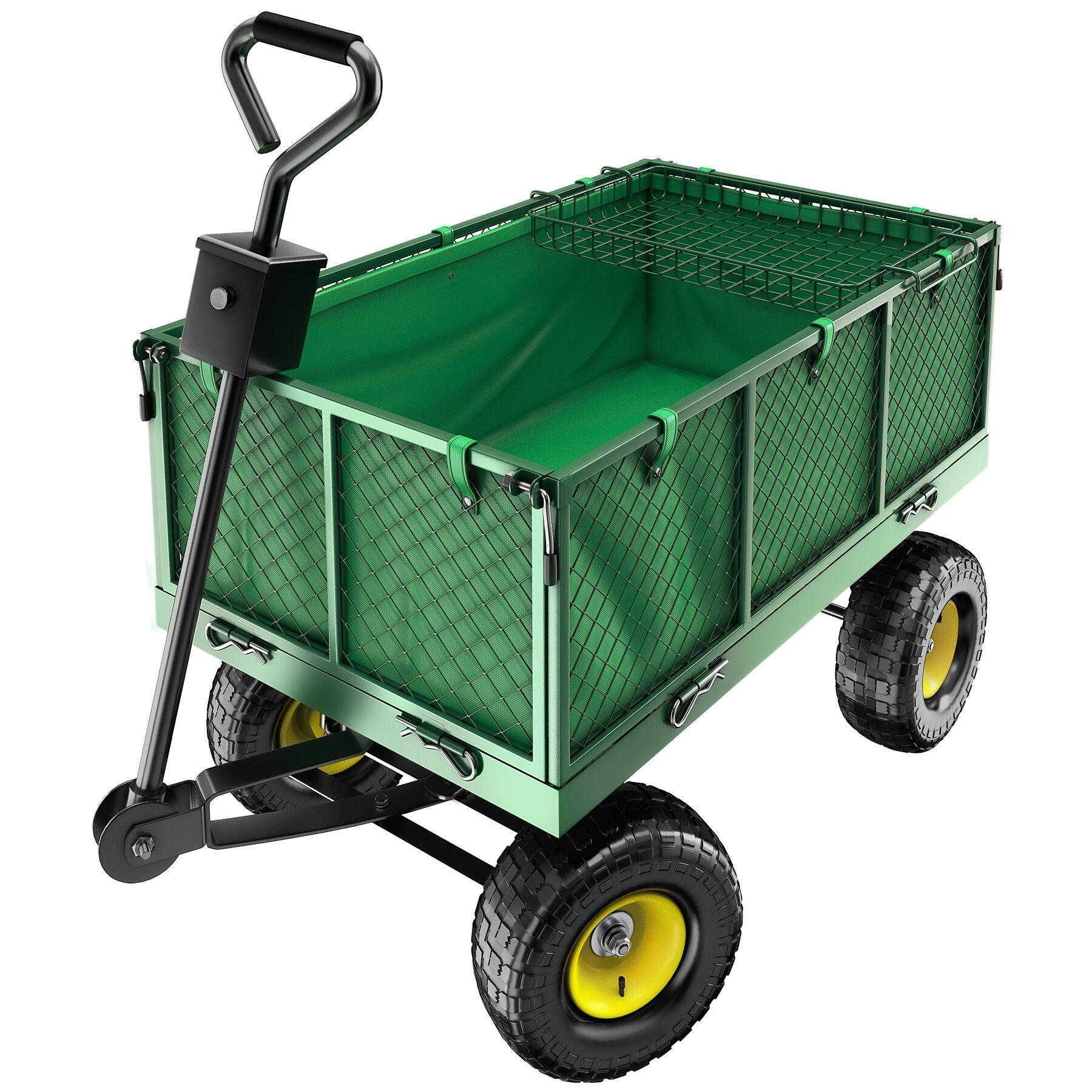 BOLLERWAGEN , Belastbarkeit 550 kg, grün - Grün, Metall (51.5/65/114cm) - tectake