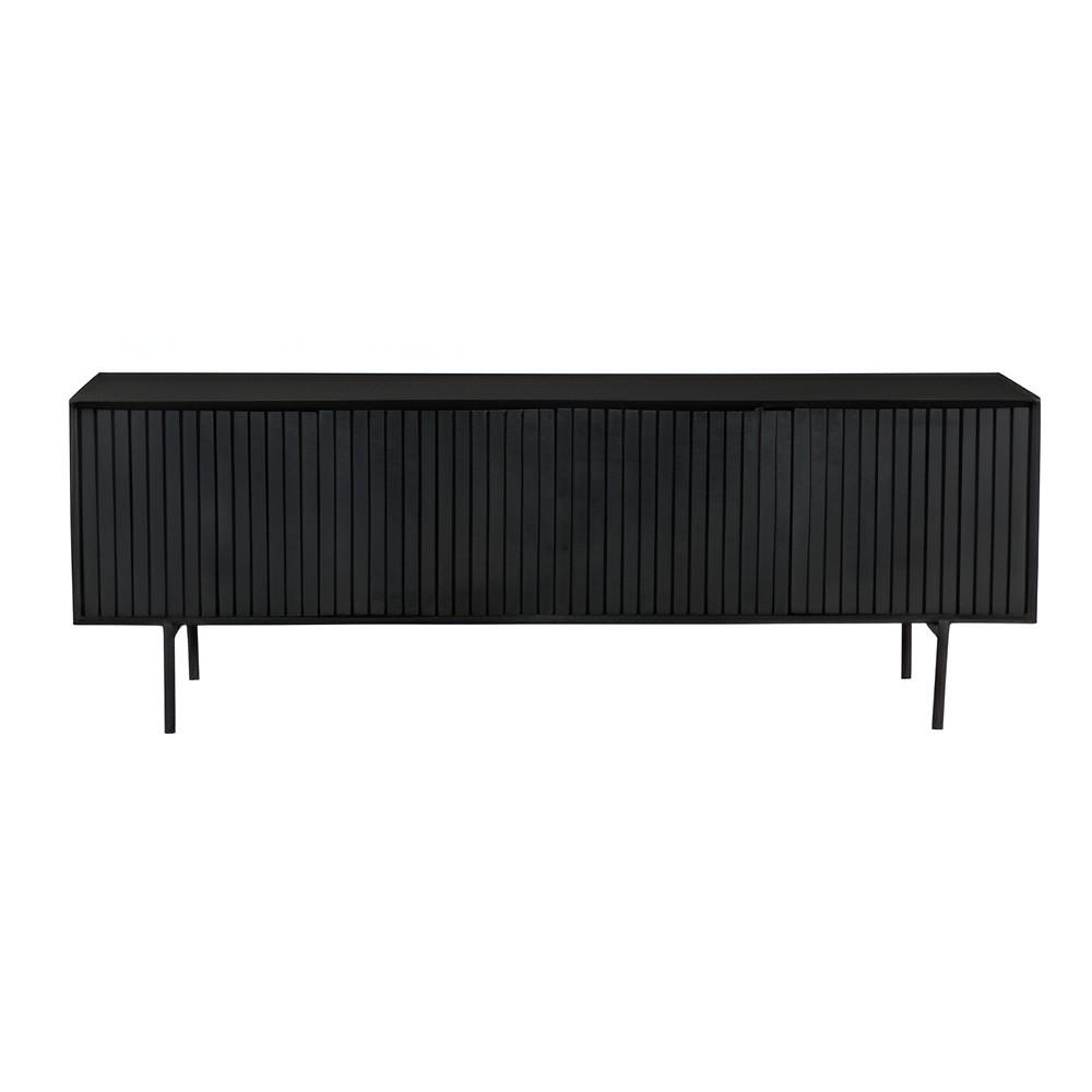 LOWBOARD Dimora Mangoholz 165 cm / 45 cm Schwarz - Schwarz, Holz (165/55/45cm) - Villa Möbel