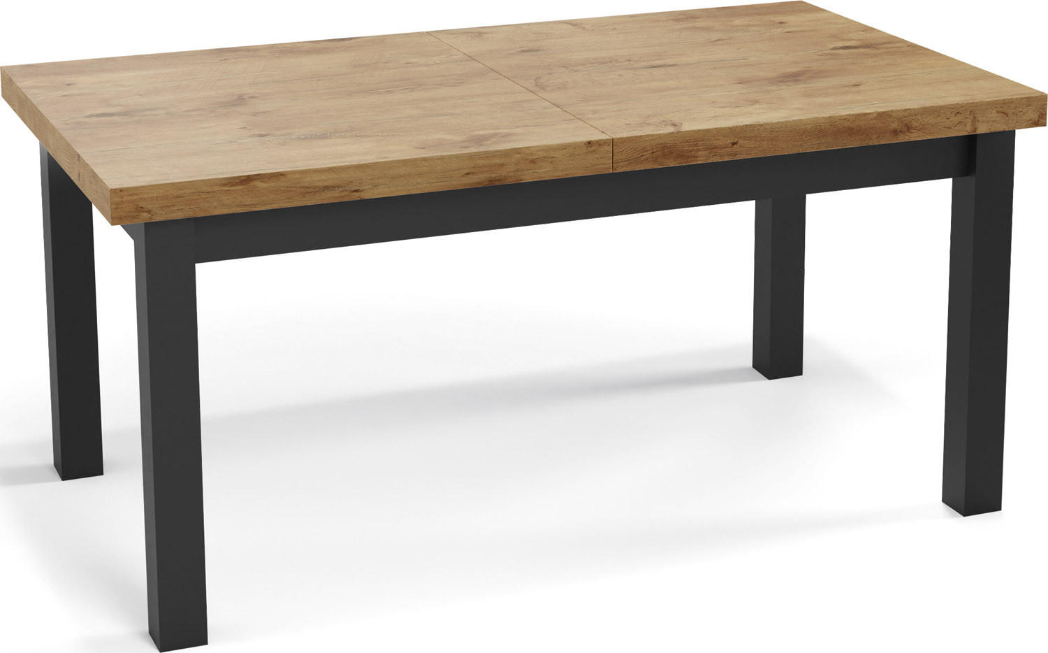 ESSTISCH Gemini rechteckig ausziehbar, Lancelot Eiche 160-210/90/78 cm - Eichefarben/Schwarz, Holz/Holzwerkstoff (160/90/78cm) - WFL GROUP