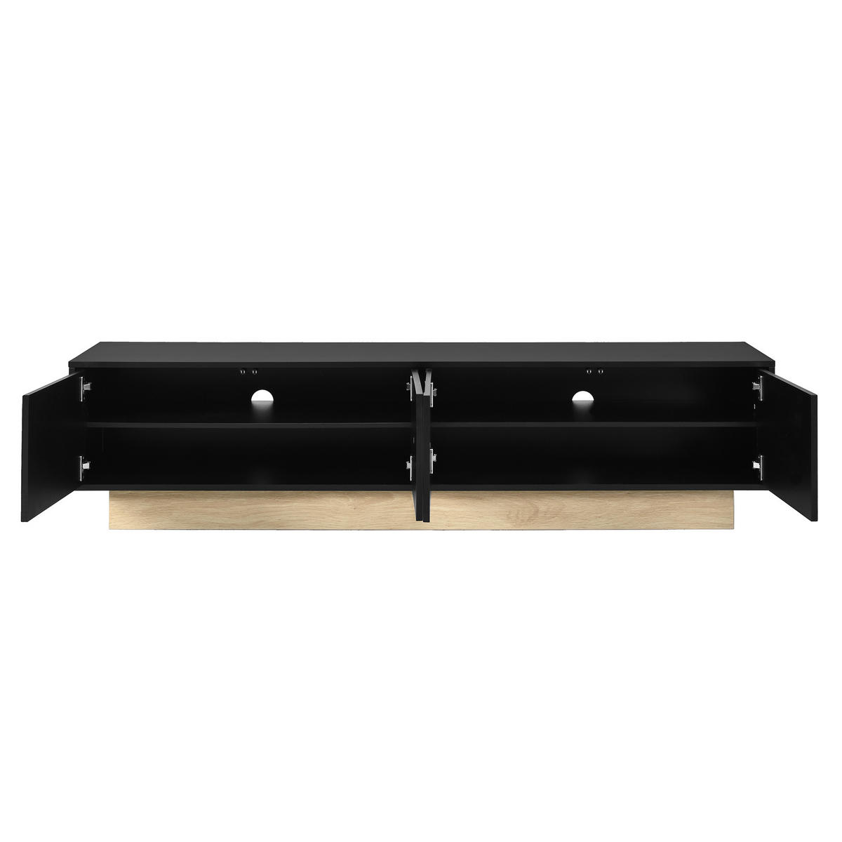 TV-LOWBOARD holzoptik & geschwungenes design - Schwarz, Holzwerkstoff (175/41.5/40cm) - Urban Meuble